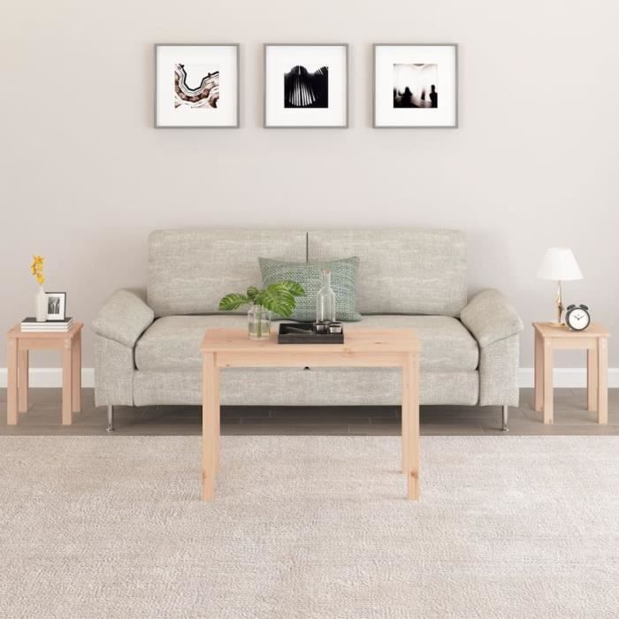 VidaXL Tables gigognes 3 pcs Bois de pin massif 824978