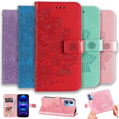 For Samsung Galaxy A21s A22 A22s A23 A24 A32 A33 A34 A42 A51 A52 A52s A53 A54 A71 A73 A82 4g Flower Embossed Flip Leather Cover