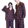 Korejský styl červený kostkovaný pyžamový set: Pohodlné, ležérní domácí oblečení pro páry