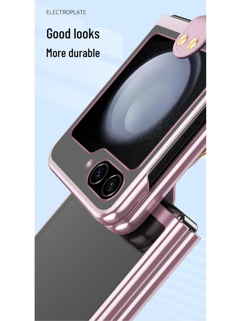 Samsung Z Flip7 FE Galvanisierte Ringständerhülle für Flip6/5/4/3 - Schutzhülle mit harter Schale