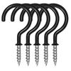 10PCS crochet de plafond panier à fleurs vis à vis pour tasse crochet point d'interrogation à visser auto-perceuse crochet pour lampe noir et blanc crochet pour tasse en plastique trempé