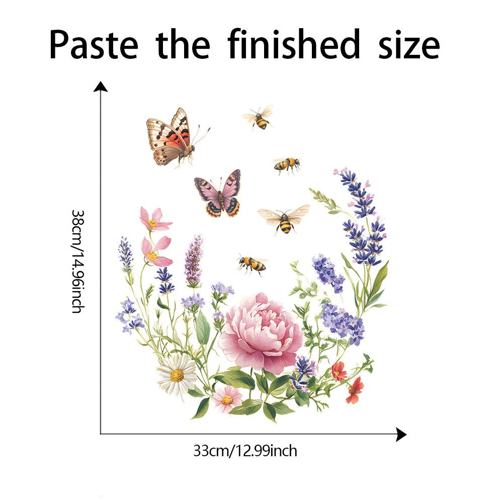 

Fun-m232 Цветок Бабочка Пчела Туалет Ванная Комната Туалет с Наклейками Украшения Дома Самоклеящиеся 35*39CM/fun-m232