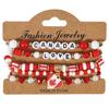 Bohemian World Cup National Pattern Seed Bead Pendant Bracelet Set