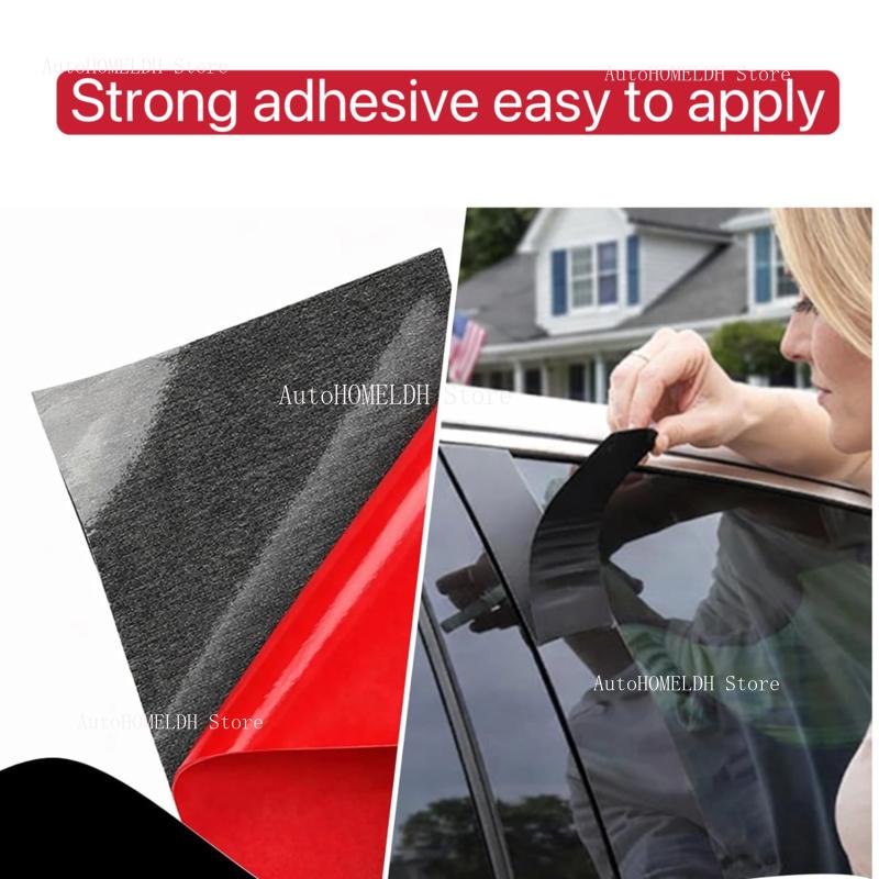Glossy Black Car Pillar Posts Trim Cover Sticker Fit For BMW 5-Series E39 1997 1998-2003 Door Window Auto Exterior Accessories