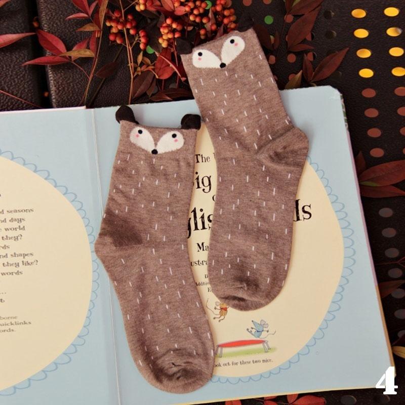 2016 Funny Woman's Socks Unisex Socks For Girls Cartoon Fox Harajuku Comfortable Soft Gift Sock