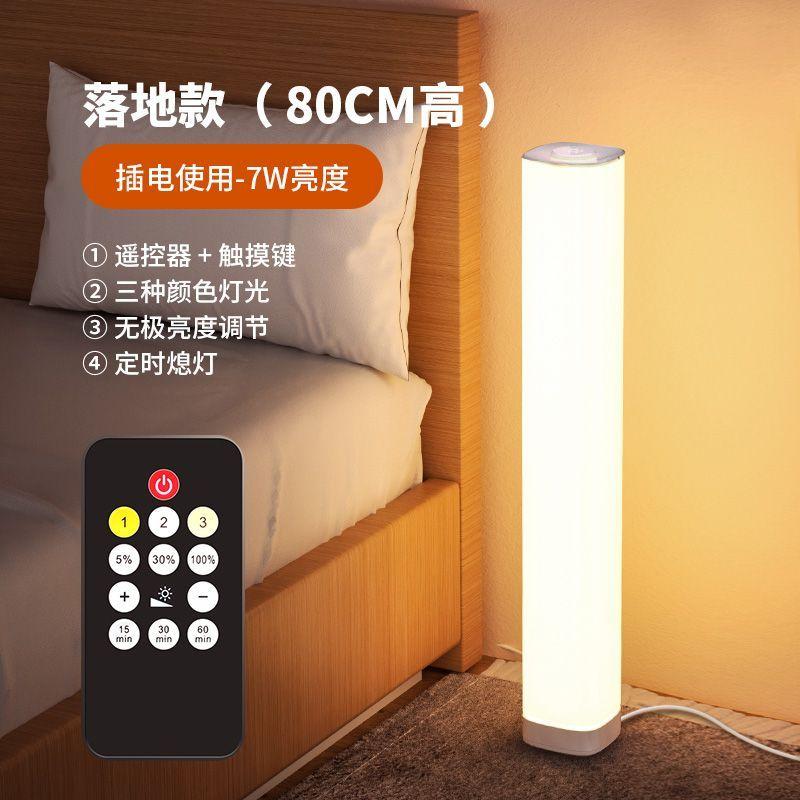 Vertical floor lamp with ins style living room sofa, plug-in ambient light, Nordic minimalist remote control bedside lamp