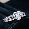 New Romantic Heart Wedding Rings for Women Shiny Cubic Zirconia Elegant Female Accessories Party Delicate Gift Trendy Jewelry