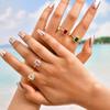 Luxurious Rectangular Zircon Ring for Women,Gold Plated Simple Big Rings Adjustable,Fashion Wedding Party Jewelry Gift