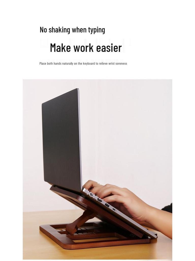 Portable Solid Wood Folding Stand for Laptops, Desktops, and Tablets