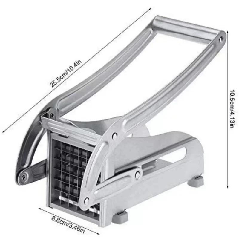 Stainless Steel French Fry Cutter Potato Chipper Multi Function Manual Cutter Perfect for Potato, Cucumber, Fruits Cutting