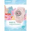 Hodinky Casio Baby-G Love Sea and The Earth Model ve spolupráci s Aqua Planet, Vyrobené z biomasového plastu, BA-110AQ-4AJR, Světle růžové, Dámské