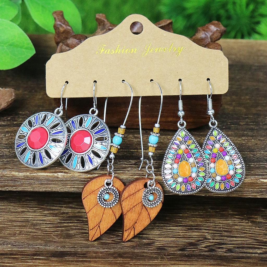 Boho Style Multi-Style Women's Earrings Geometric Shape Dangle Ear Zircon Match Various Party Decor Gifts