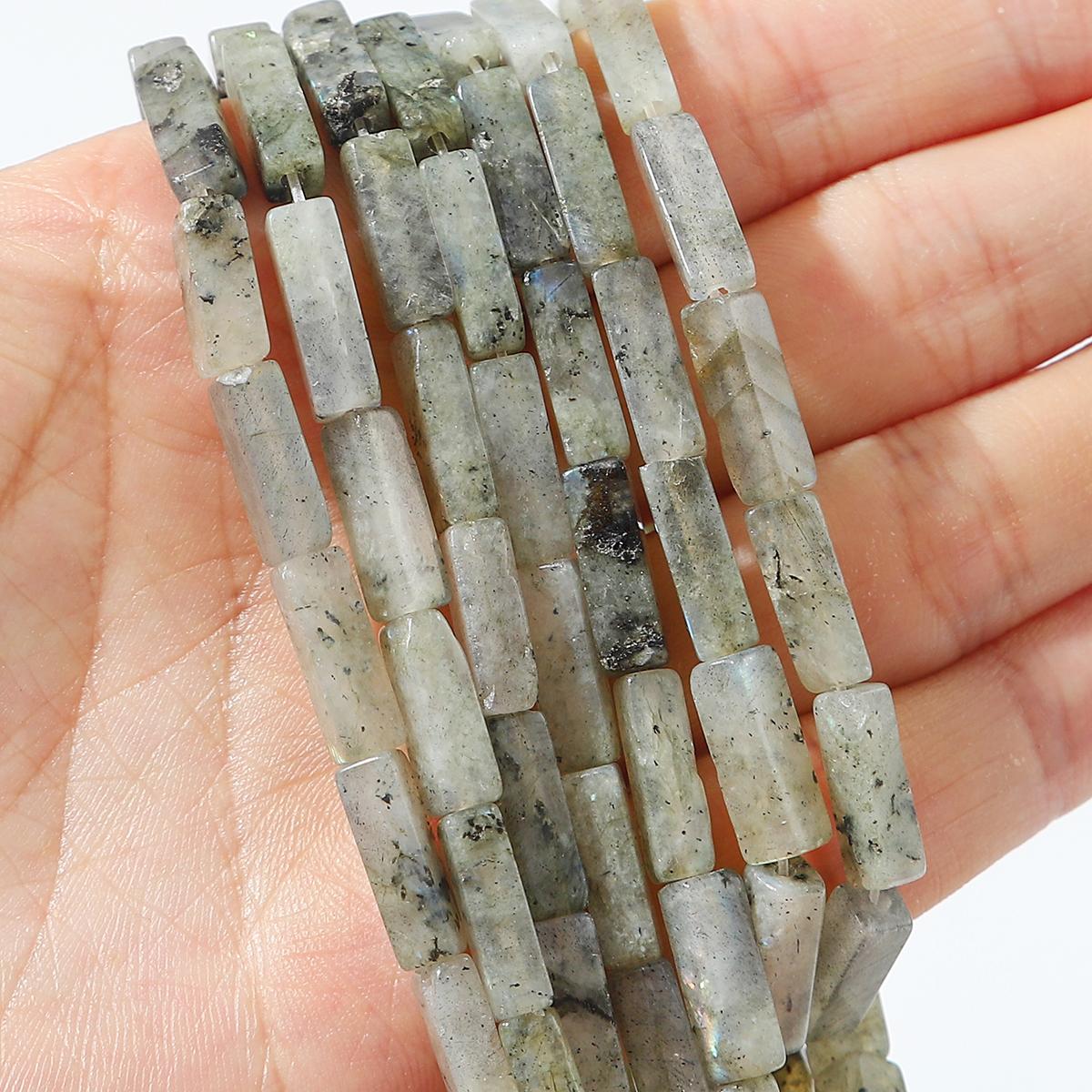 

30 шт. Бусины из натурального камня, квадратные бусины-трубочки, агат, тигровый глаз, аметист, разделительные бусины для изготовления украшений, DIY браслет, ожерелье, серьги (40см) Spectrolite