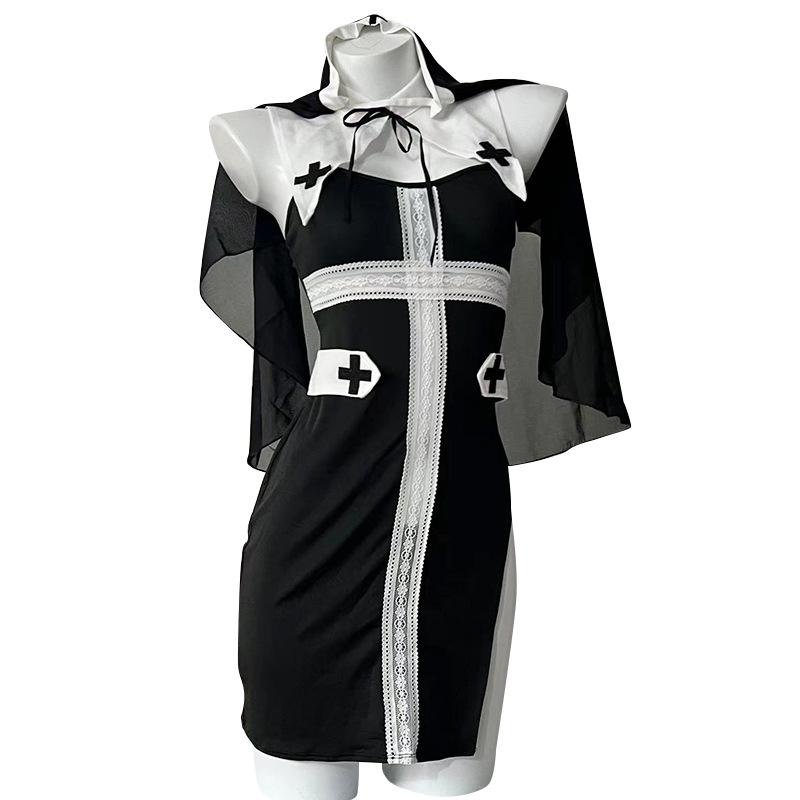 Erotic lingerie female sexy seduction uniform nun robe passion flirting hot bed suit
