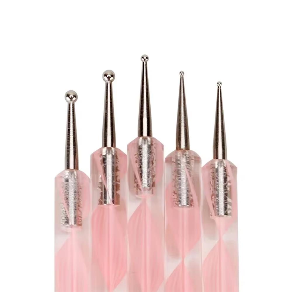 10Pcs Nail Liner Brush Set UV Gel Nail Brushes Kits Silicone Point Flower Nail Pen French Stripe Line Painting Drawing Tools