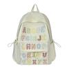 Schoolbag Color Alphabet School Bag Female Cute Girl Large Capacity Backpack Going Out Macaron Color Light Backpack