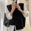 Premium Asymmetrical Vest Women Spring Autumn Designer Niche Chic Sleeveless Waistcoat Cardigan Top