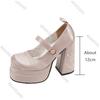 Fashion Platform High Heels Fashion Cross Straps Women Mary Jane Shoes Spring Autumn Bow Thick Bottom Lolita Pumps Ladies Dress Shoes