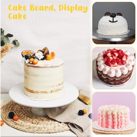 Giantree 2 Pcs 1/4" Clear Cake Boards Round, 6 Inch Diameter Acrylic Cake Disc Round Cake Table Top for Cake Baking DIY Dessert and Crafting (15cm)