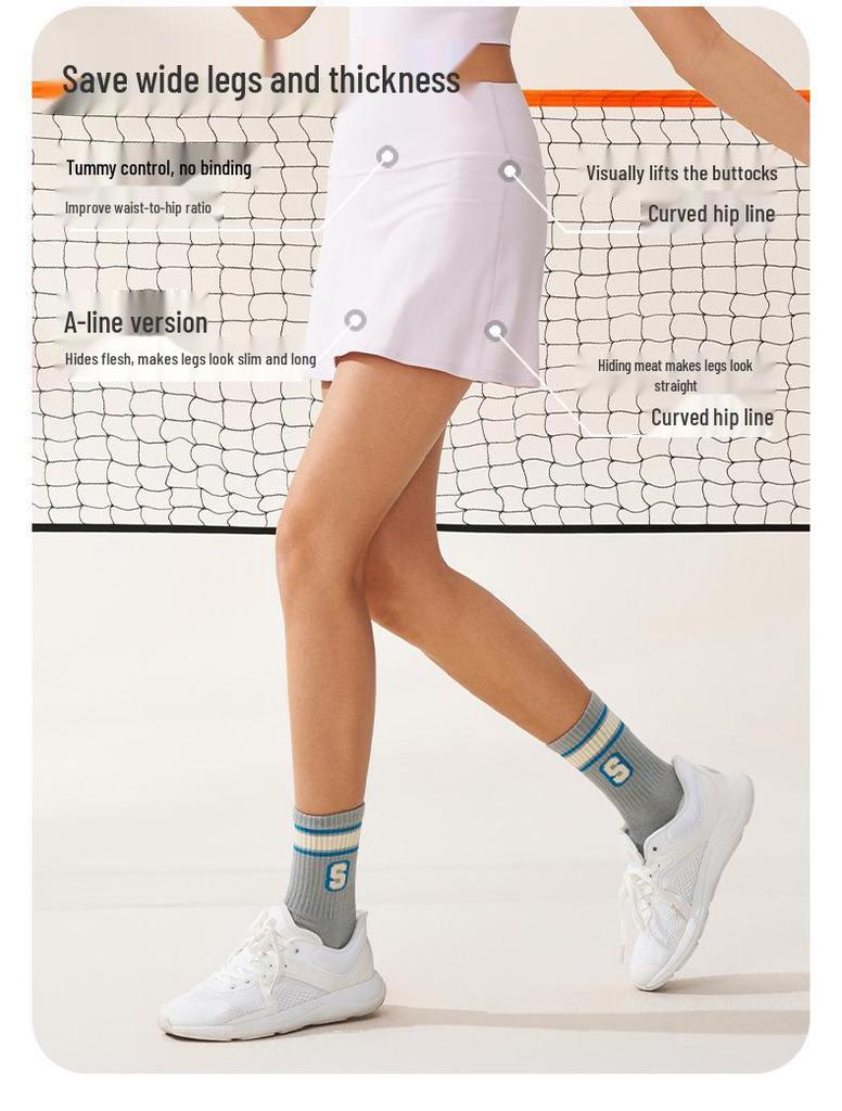 Lu Gleicher Stil Damen High Waist Sport Tennisrock zum Laufen, Badminton, Pilates, Yoga