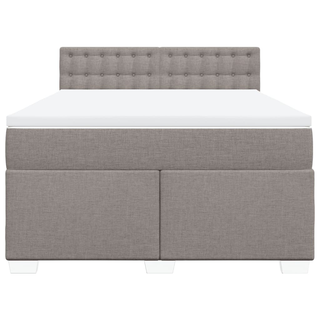 Vidaxl Letto Continentale Con Materasso, Taupe, Tessuto, 140X190 Cm