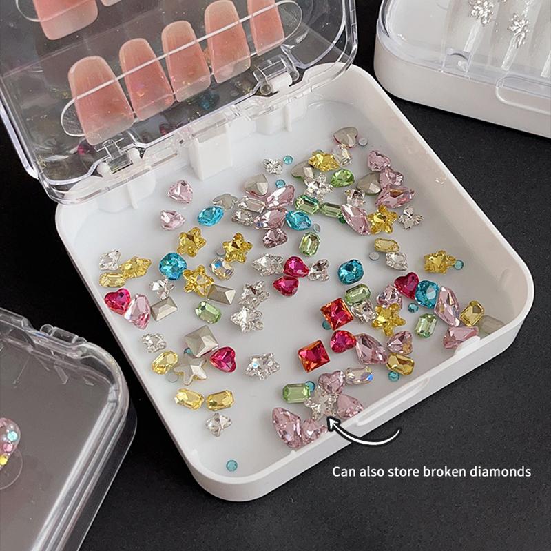 Empty Double Layer Nail Boxes For Packaging Square Shape Box  Nail Tips Press On Nail Packaging Case Small Business