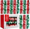 JOYFY 12 Pack Christmas Non-Snap Party Favor Red & Green Snowflake Party Table Favor Includes Party Hat Jokes & Xmas Gifts