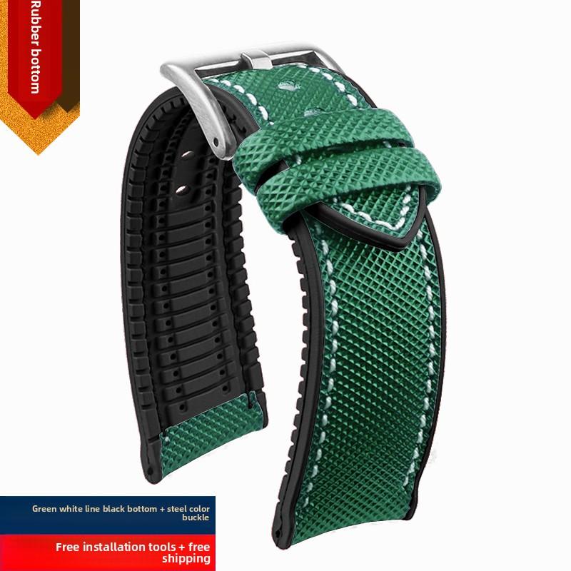 For Seiko No. 5 Submariner/Diving tin/Abalone Series Watchband Waterproof Nylon Rubber Bottom Watch Strap 20 21 22 23 24mm