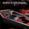 Red Carbon Fiber Gear Shift Panel Cover Trim For Dodge Challenger 2015-