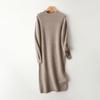Women Sweater Dress 100% Wool TIDENOVEL O-neck Knit Long Pullover Winter Jumpers Wool Long Dress Female
