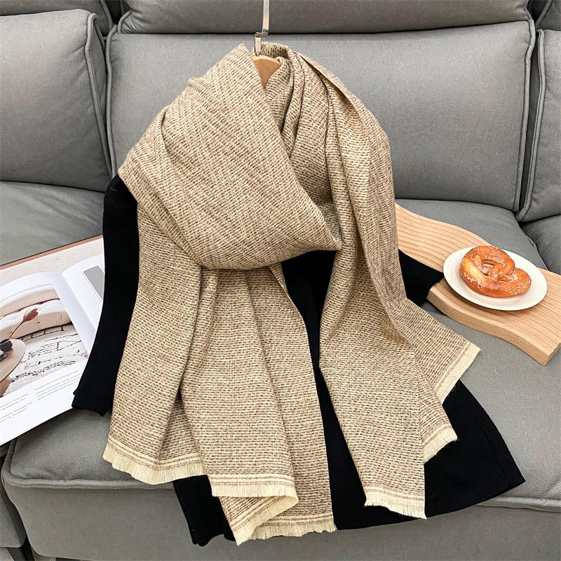 Women Winter Warm Luxury Imitation Cashmere Scarves Solid color Fashion Shawl Wrap Ladies Blanket Foulard Pashmina Bandana Scra