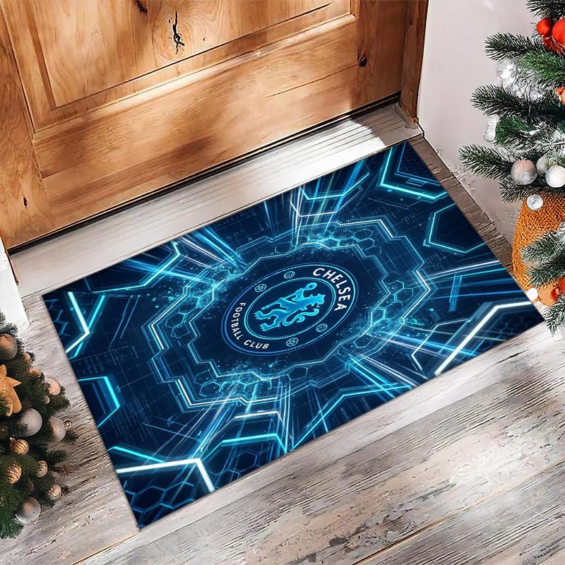 Tappeto in Flanella Stampato Chelsea FC Antiscivolo Morbido Poliestere Tappeto per Pavimento Tappetino Decorativo da Interno per Camera da Letto Soggiorno Divano Sala Giochi Decorazione Casa
