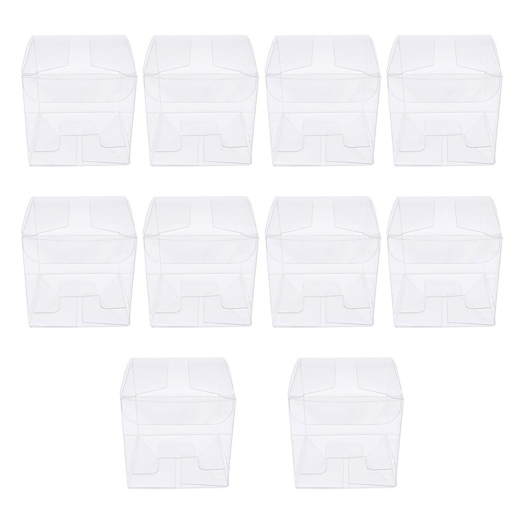 100pcs Packing Box DIY Self-Assembly White Blank Boxes Plastic PVC Transparent Candy Chest Christmas Party Thanksgiving