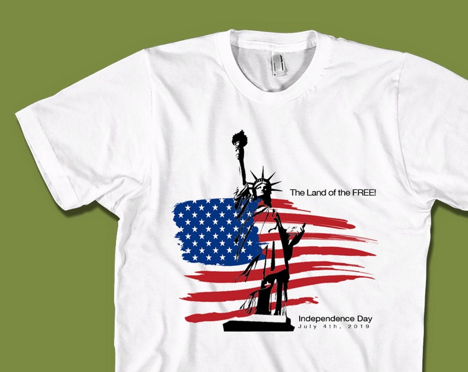 Statue of Liberty Shirt: Patriotic USA Flag Tee S