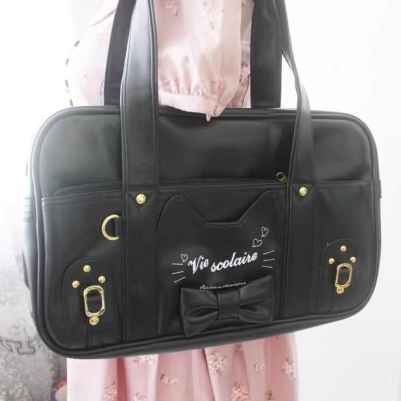 New Fashion College Wind Japanese Department Cat Student Bag Women Shoulder Bag High Capacity Handheld Bag Leisure Crossbody Bag