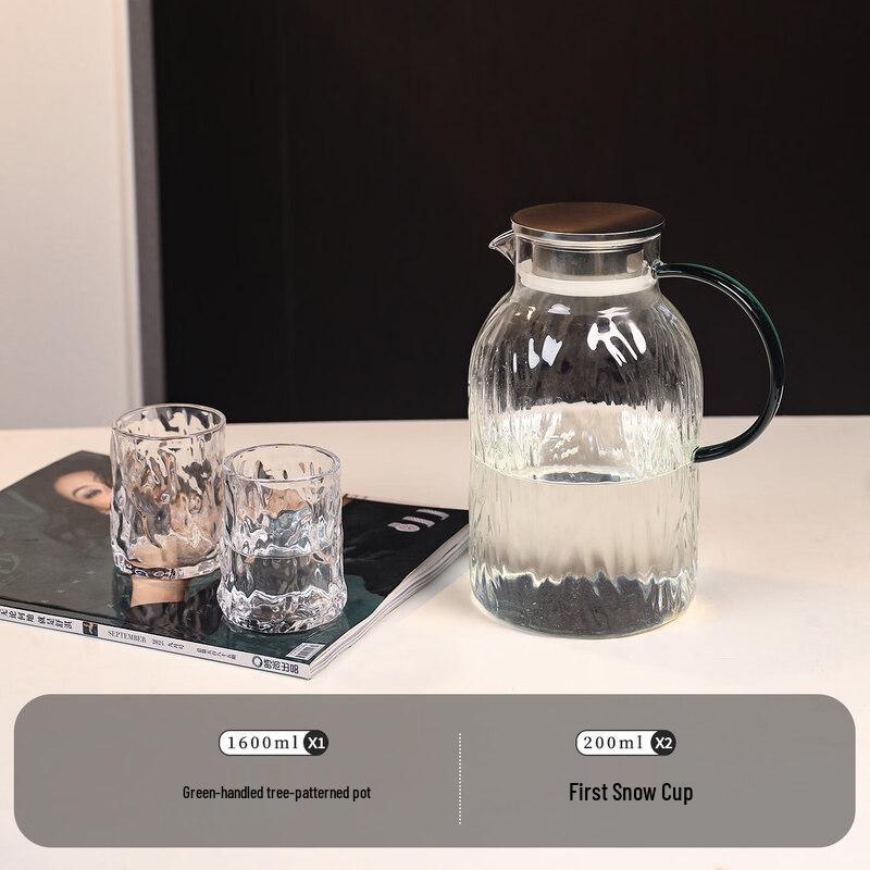 ZISIZ 2L Thickened Glass Water Pitcher with Tea Infuser