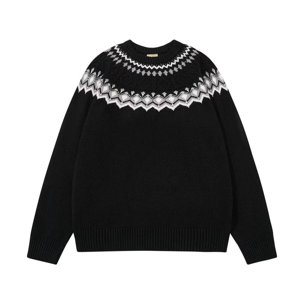 American Retro Cleanfit Sweater Men's Autumn and Winter High-end Twisted Long-sleeved T-shirt Heavy Front Shoulder Bottoming Shirt