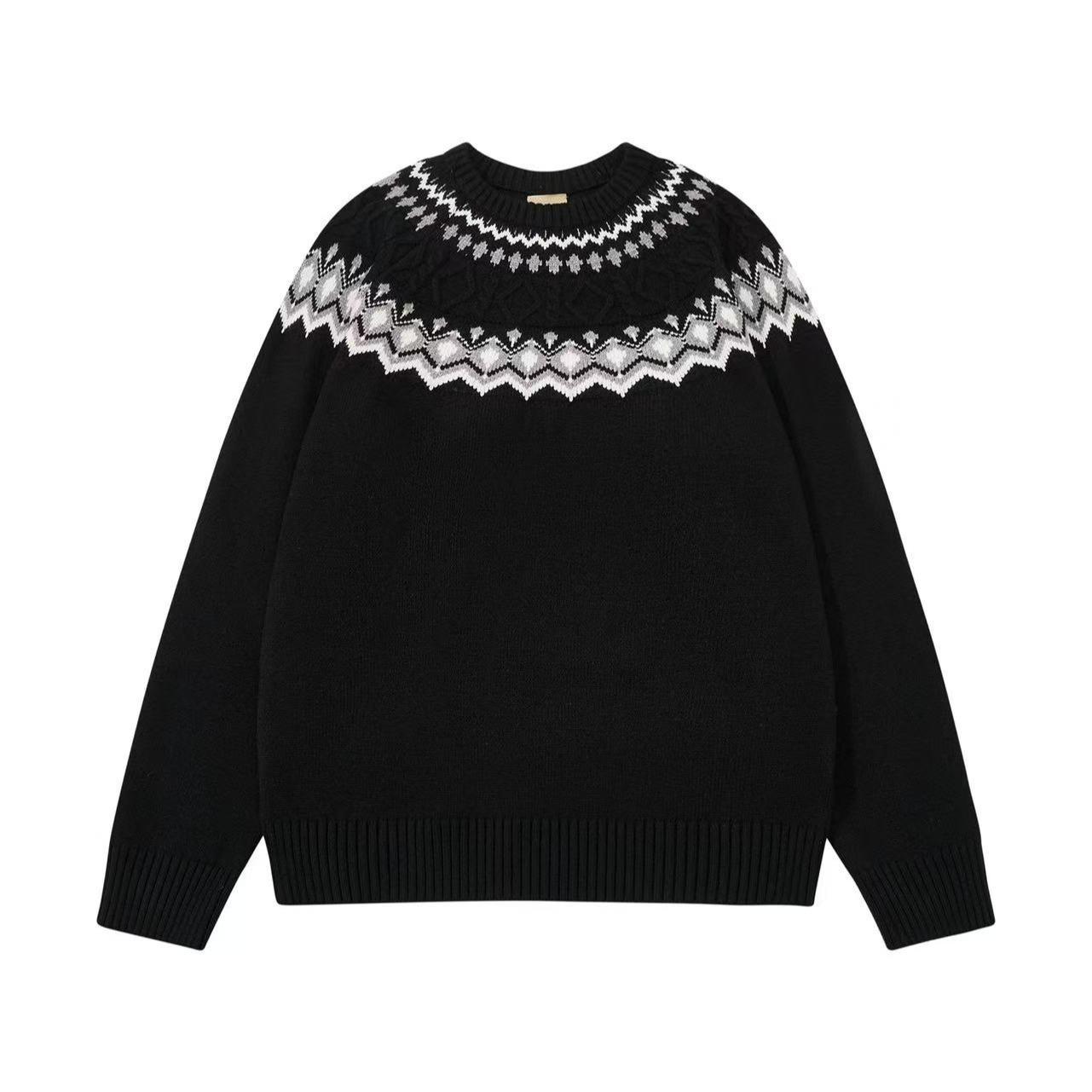 

American Retro Cleanfit Sweater Men s Autumn and Winter High-end Twisted Long-sleeved T-shirt Heavy Front Shoulder Bottoming Shirt 2XL чорний