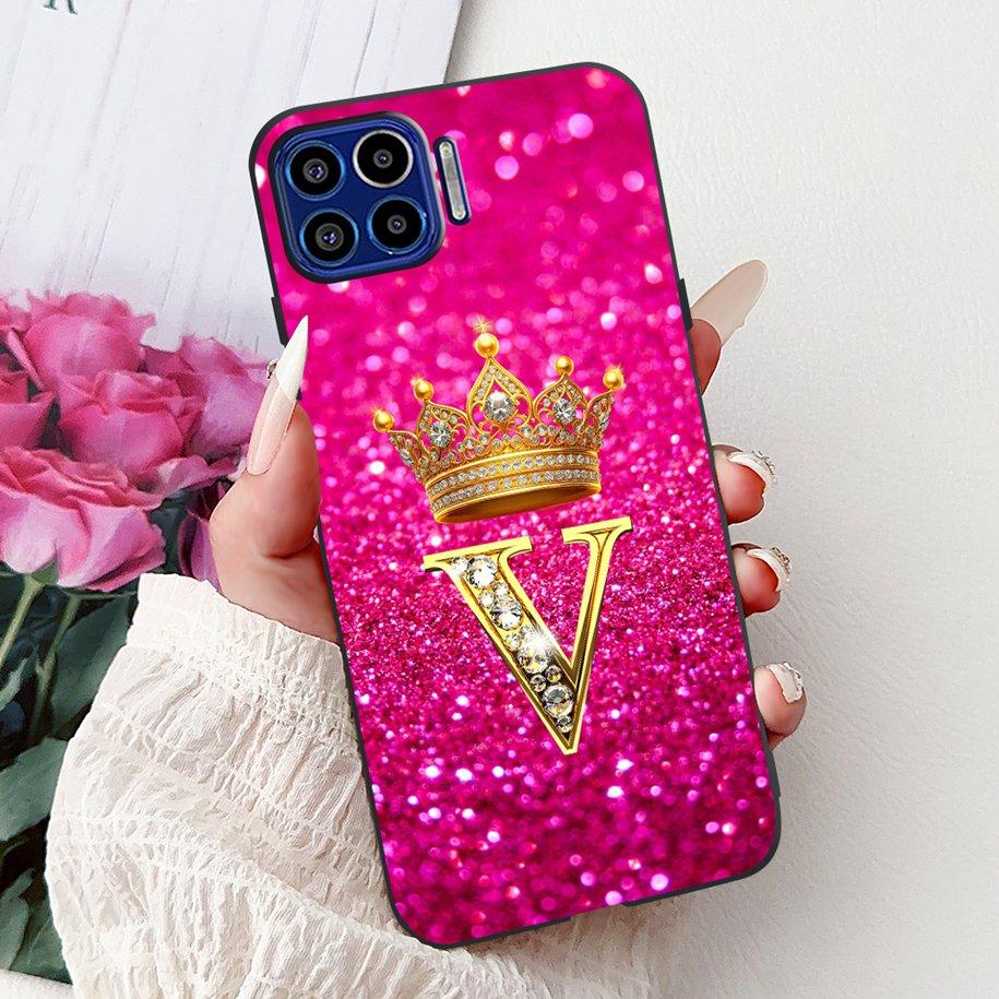 For Motorola One 5G Case Popular Letters Flower Crown Soft Silicone Shockproof TPU Couple Cover For Moto One 5G 2020 Phone Cases