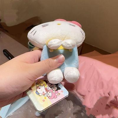 Blinkande eller Talös Kawaii Hello Kitty Gosedjur Söt Nyckelring Kt Gosedjursdocka Hänge Födelsedagspresent Ryggsäckstillbehör