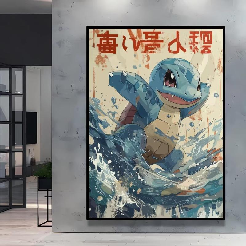 Print on Canvas  Gengar Classic Anime Posters Cartoon Character Picture HD Printing Retro Style Home Living Room Decor