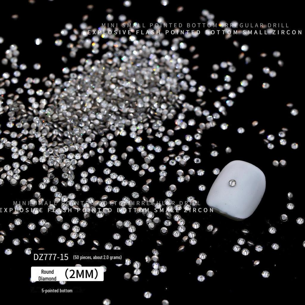 50-Piece Mixed Shape Zircon Manicure Diamonds