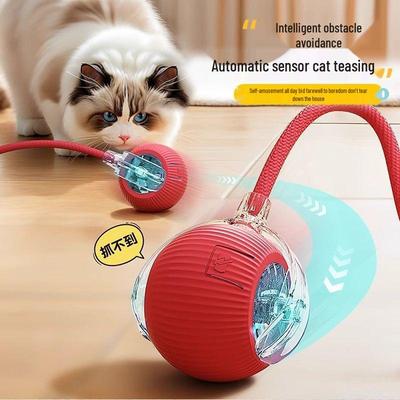Intelligentes automatisches Hüpfspielzeug für Katzen und Hunde - Leiser Selbstbeschäftigungsball zur Linderung von Langeweile.