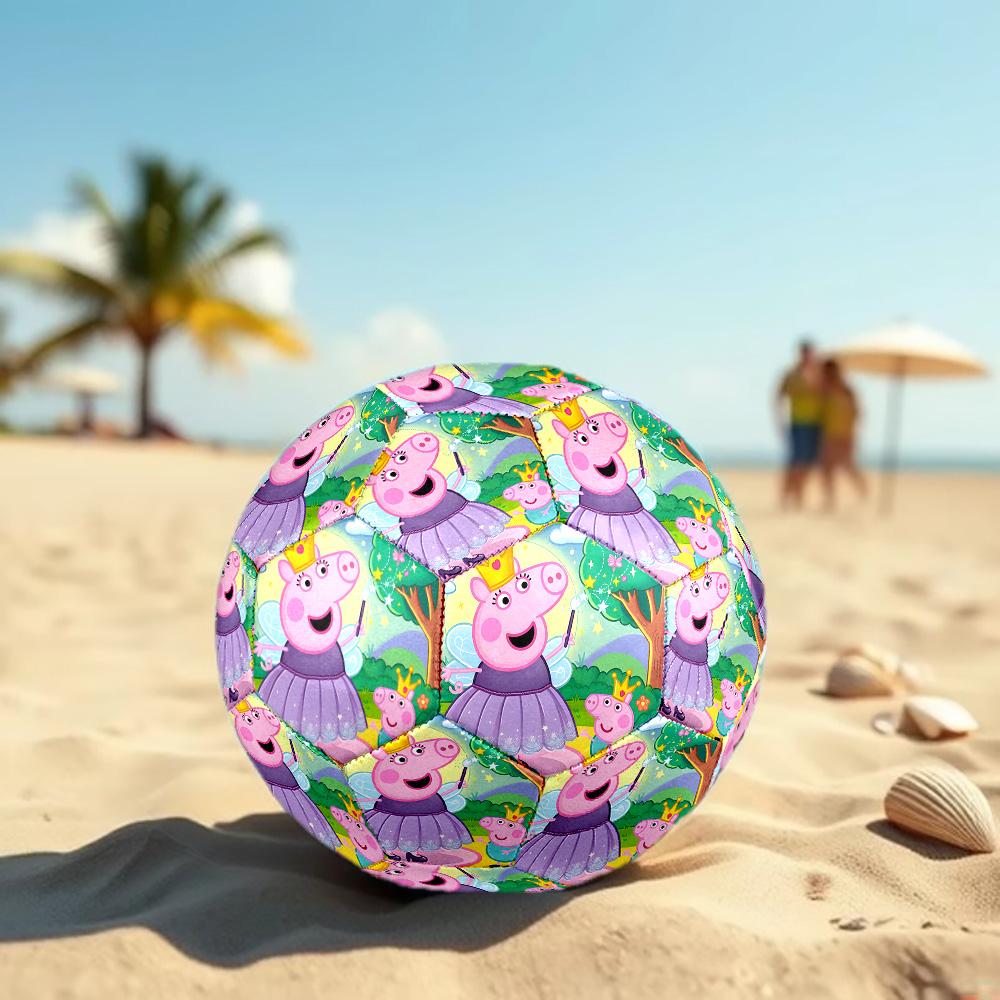 Pink Pig Print Size 5 Soccer Ball, Standard Match Football for Sports Game and Team Practice, Ideal Gift for Soccer Fans