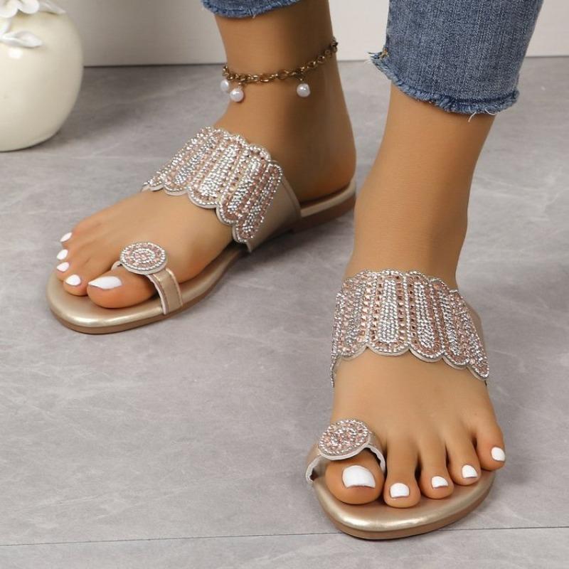 Fashion 2025 New Summer Outside Modern Slippers Flat with Sexy Ladies Shoes Hot Sale Solid Bling Women's Slippers Beach