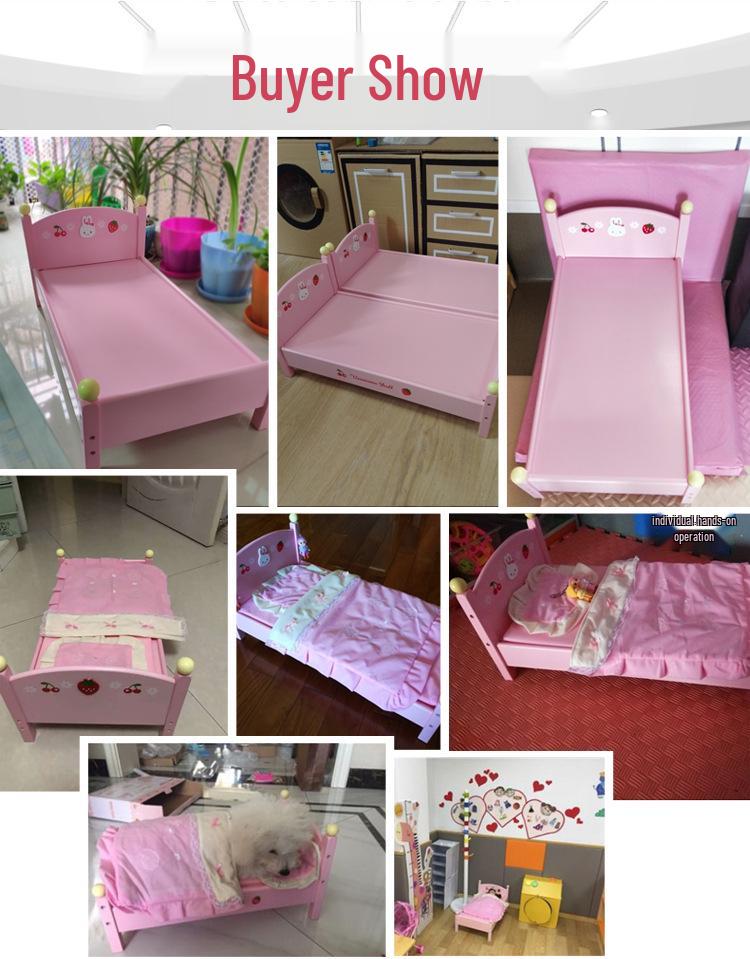 Kids' Wooden Washing Machine Set and Doll Bed - Ideal for Kindergarten Play Areas and Birthday Gifts