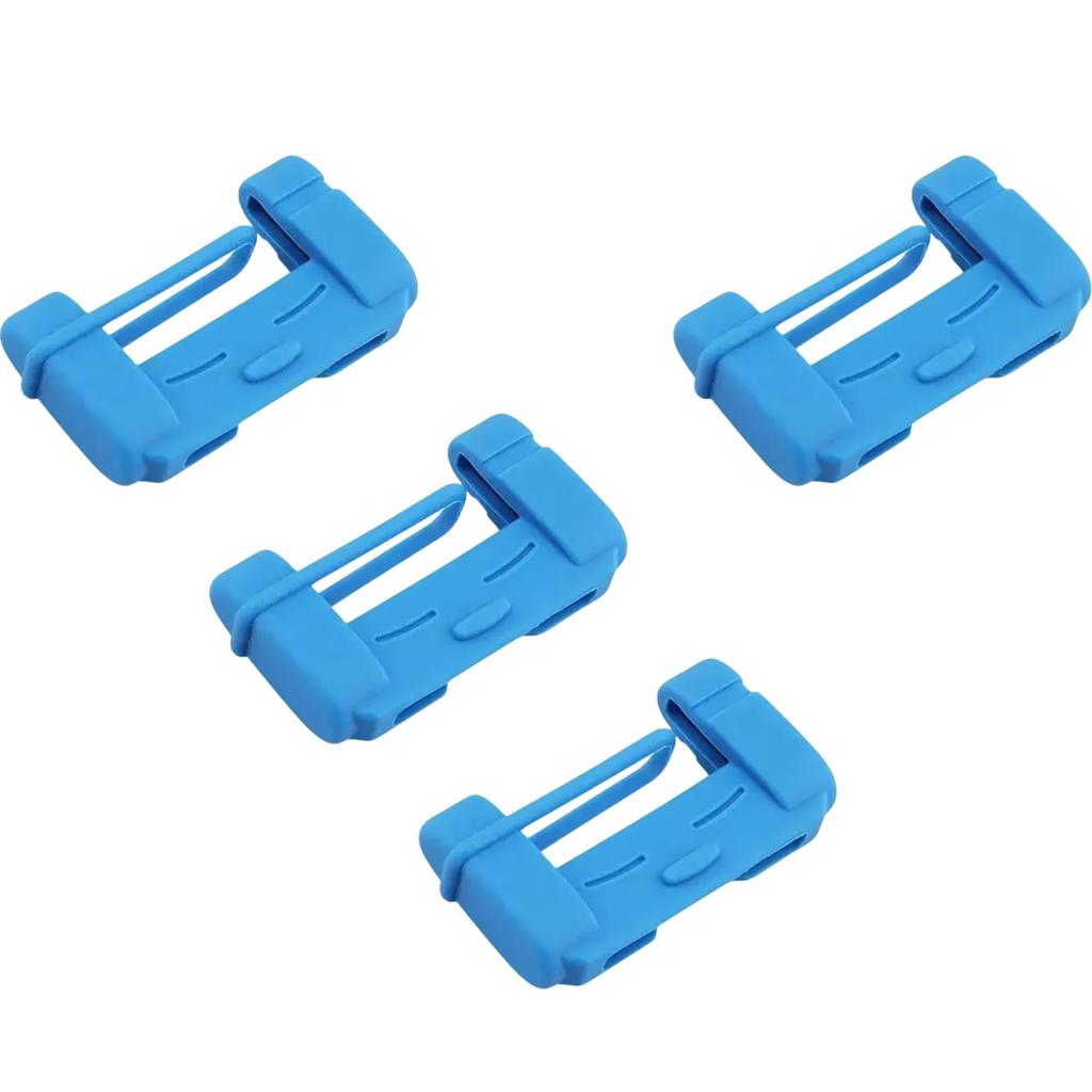 BLOOPIC Silicone Seat Belt Covers Set of 4 Silicone Anti-Scratch Washable Car Accessories Seat Belt Covers for Kids (Blue)