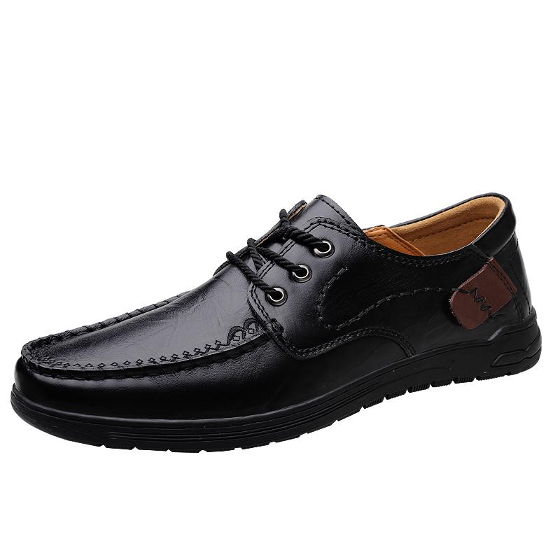 

Handmade Classic Men s Casual Shoes Genuine Leather Business Office Driving Shoes Non-slip Wear-resistant Light Walking Sneakers 45 чёрный
