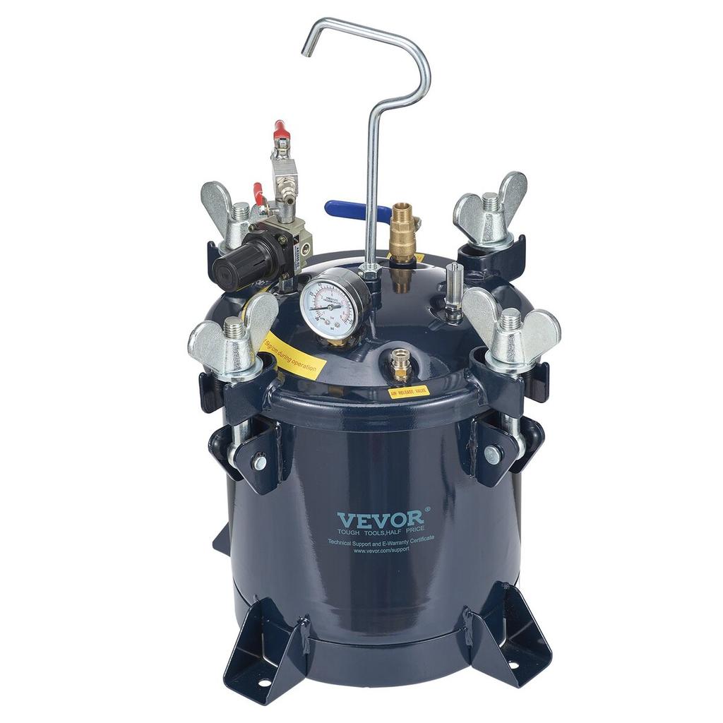 Spray Paint Pressure Pot Tank, 10L/2.5gal Air Paint Pressure Pot, Metal Rack & Leak Repair Sealant for Industry Home Decor Architecture Construction