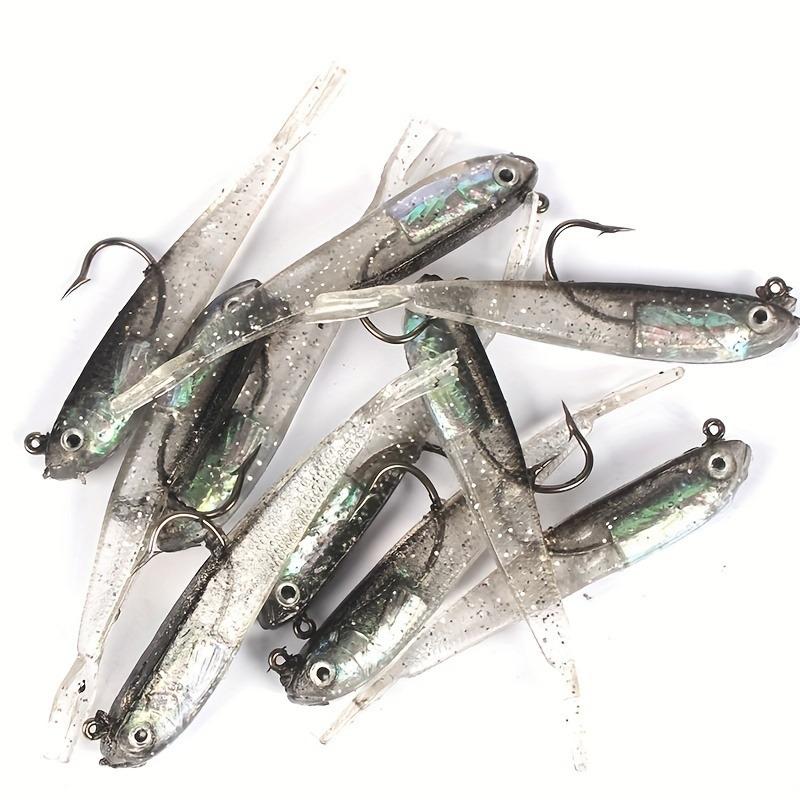 FTK  Gray Fish Shaped Bait | Bionic Fork Tail Soft Bait, Suitable for Freshwater and Seawater Fishing, PVC Material, Including